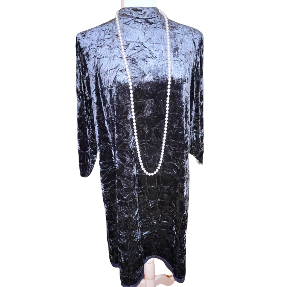 Simply Vera Verawang navy blue mini dress long sleeve size Large